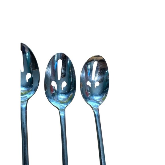 Stainless Steel Slotted Cocktail/Appetizer Spoons With Bottle Opener Handle Set - Picture 2 of 10